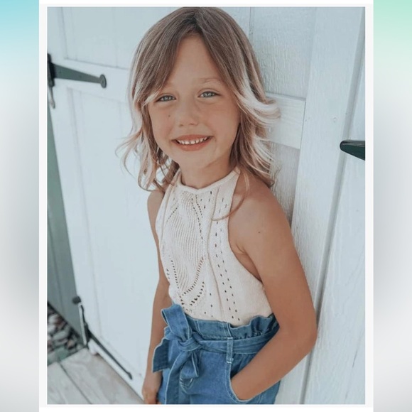 Bailey's Blossoms Drake Crochet Halter Tie Romper With Snap Closure - 3T & 4T - Picture 2 of 7